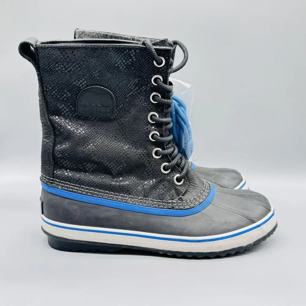 Sorel Boots Womens 11 Black Out N About Waterproof Mid Calf Lace Up Winter Snow